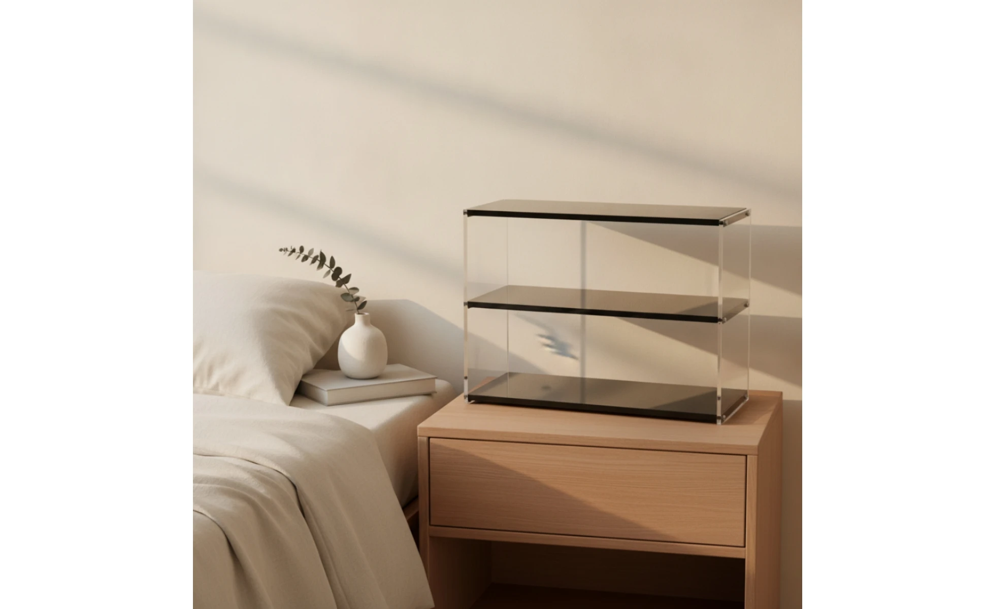 Countertop Storage Rack Clear Tabletop Organizer Facial Care Organizer Space-Saving Acrylic Riser Multi-Purpose for Vanity