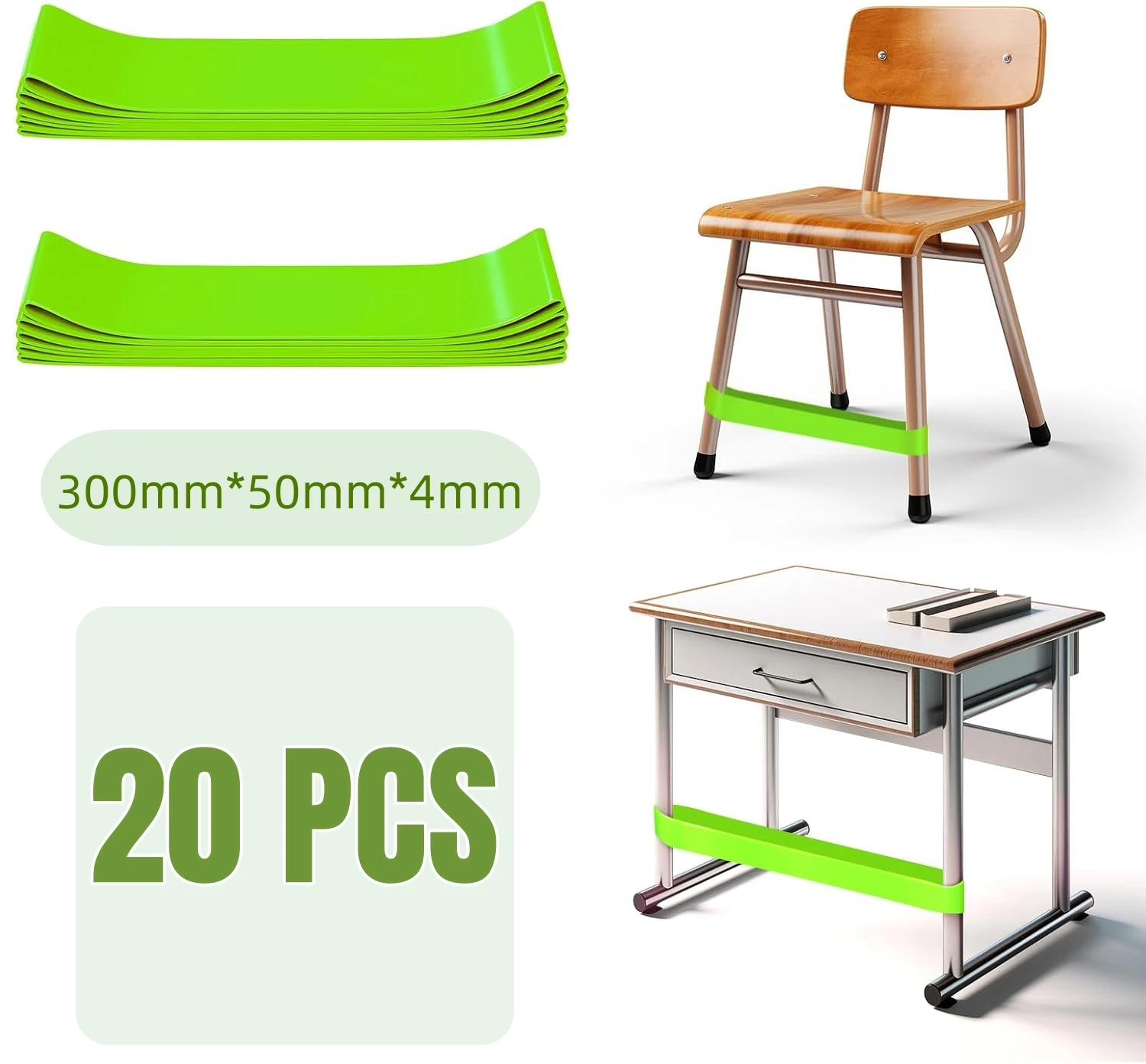 Pack De 5 Bandas Elásticas Sensoriales Para Sillas – TPE De 60 Cm, 8 Colores, Para TDAH, Autismo Y Yoga, Mejoran La Concentración Y Postura