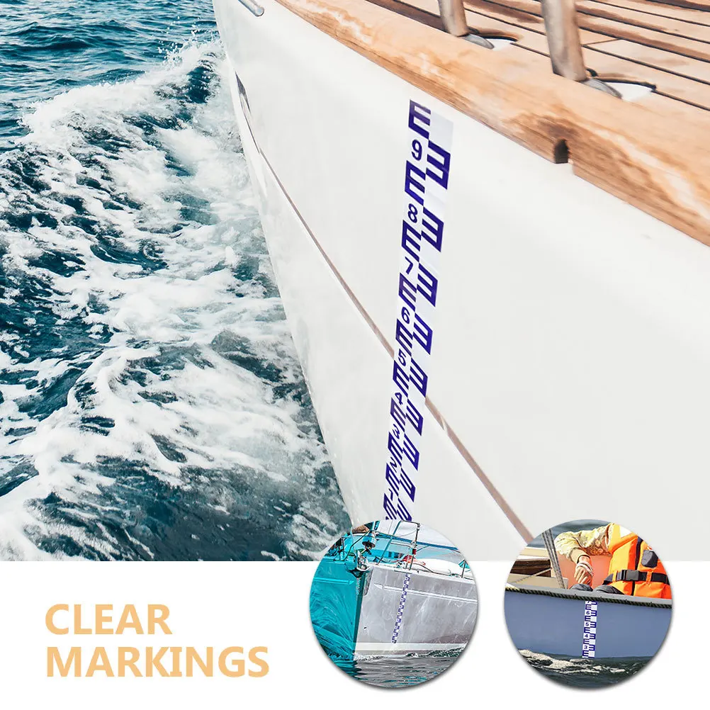 2pcs Water Level Measuring Stickers Self Adhesive Waterproof Gauge For Fish Tanks Pools Boat Marine Depth Scale Reflective Easy