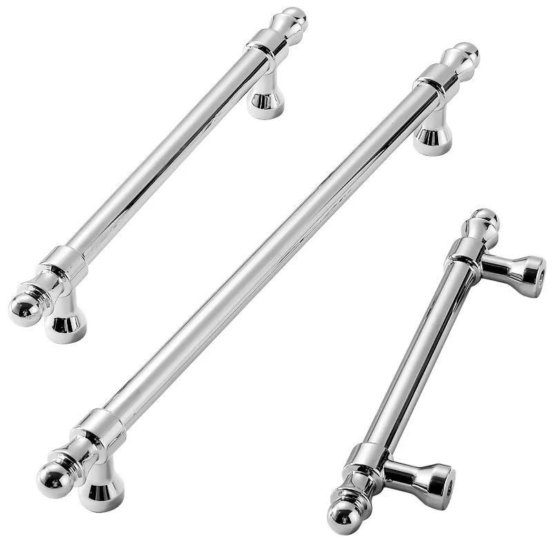 Maniglia per porta dell'armadio in argento cromato brillante Maniglia moderna e minimalista in lega di zinco per hardware per mobili con cassetti per scarpiera