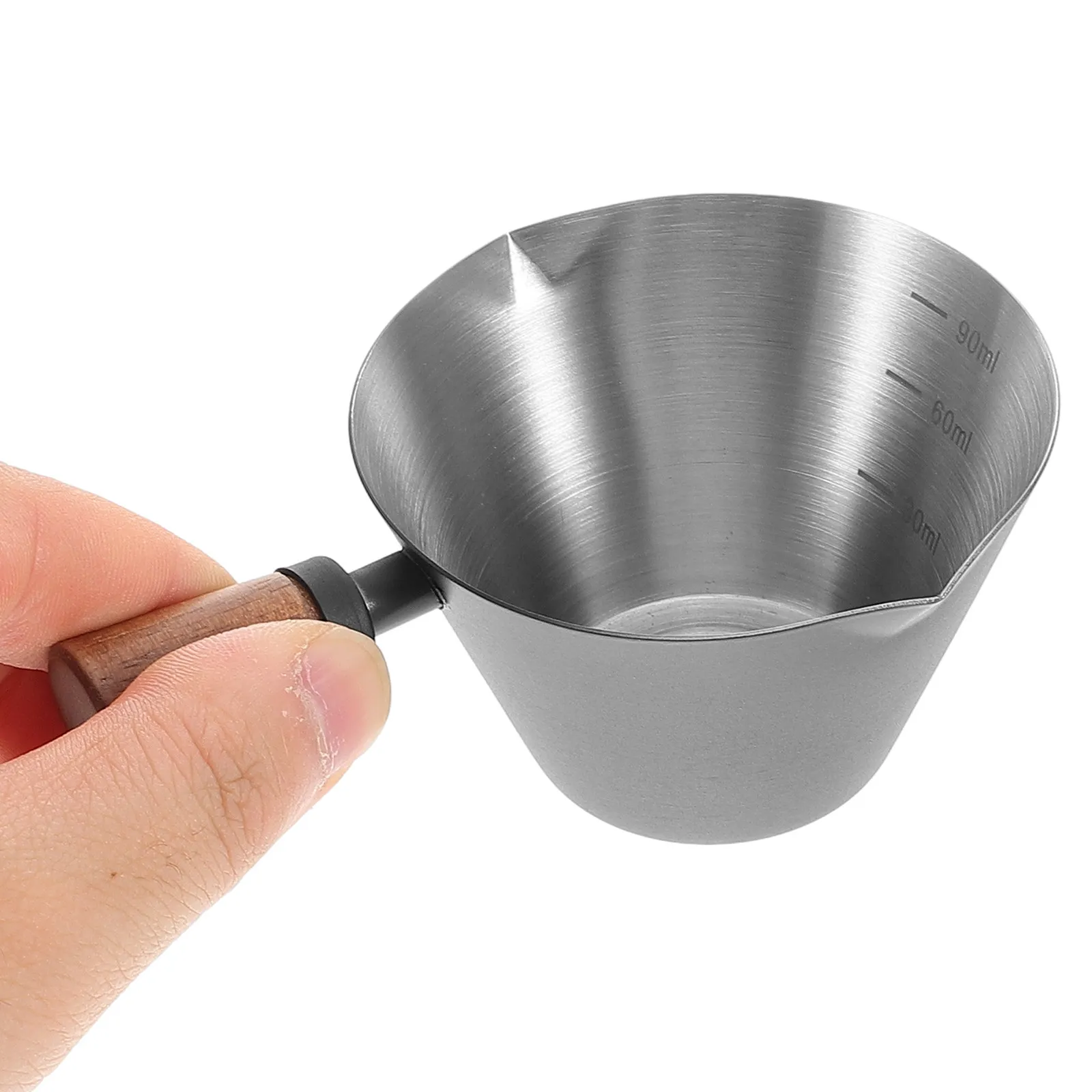 Stainless Steel Espresso Extraction Cup with Ergonomic Handle and Precision Spout for Measuring Pouring Frothing Ideal Coffee view 5