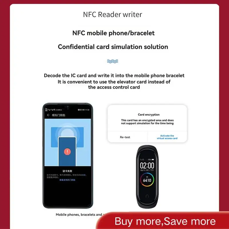 

3 шт. NFC-считыватель карт IC RFID копир Дубликатор 13,56 МГц и 125 кГц зашифрованный программатор смарт-карта-AAAE