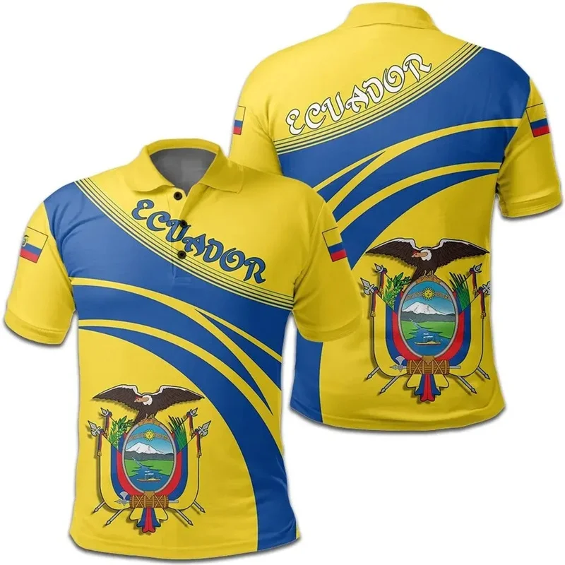 قميص بولو بخريطة علم هاواي مطبوع ثلاثي الأبعاد للرجال بنمط ، تي شيرت بطية صدر ، توبات بأكمام قصيرة ، تيشيرتات عصرية للصيف #3