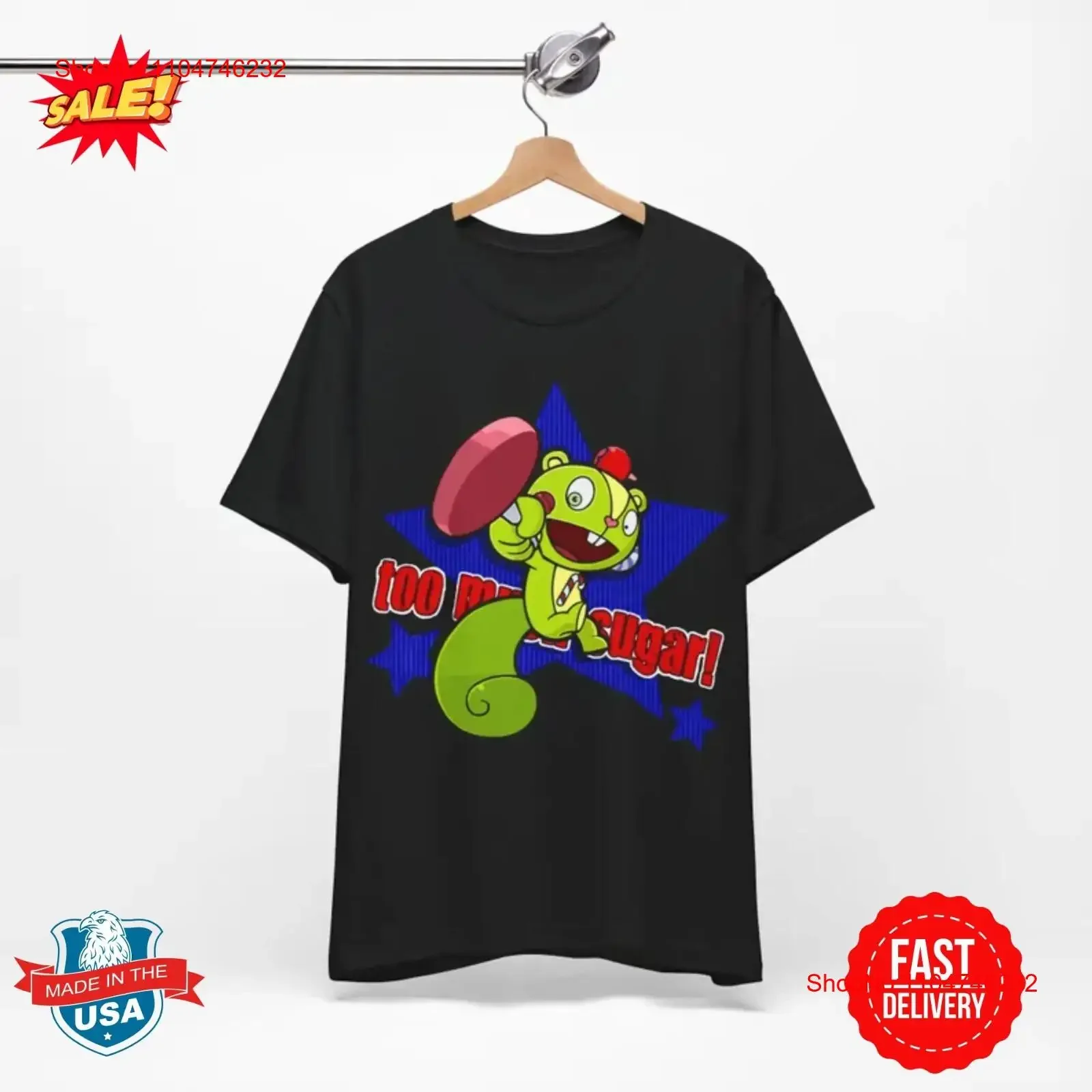 Happy Tree Friends T shirt Nutty Too Much Sugar S 5XL vintage Washed streetwear Breathable Slightly fashion Soft Versatile