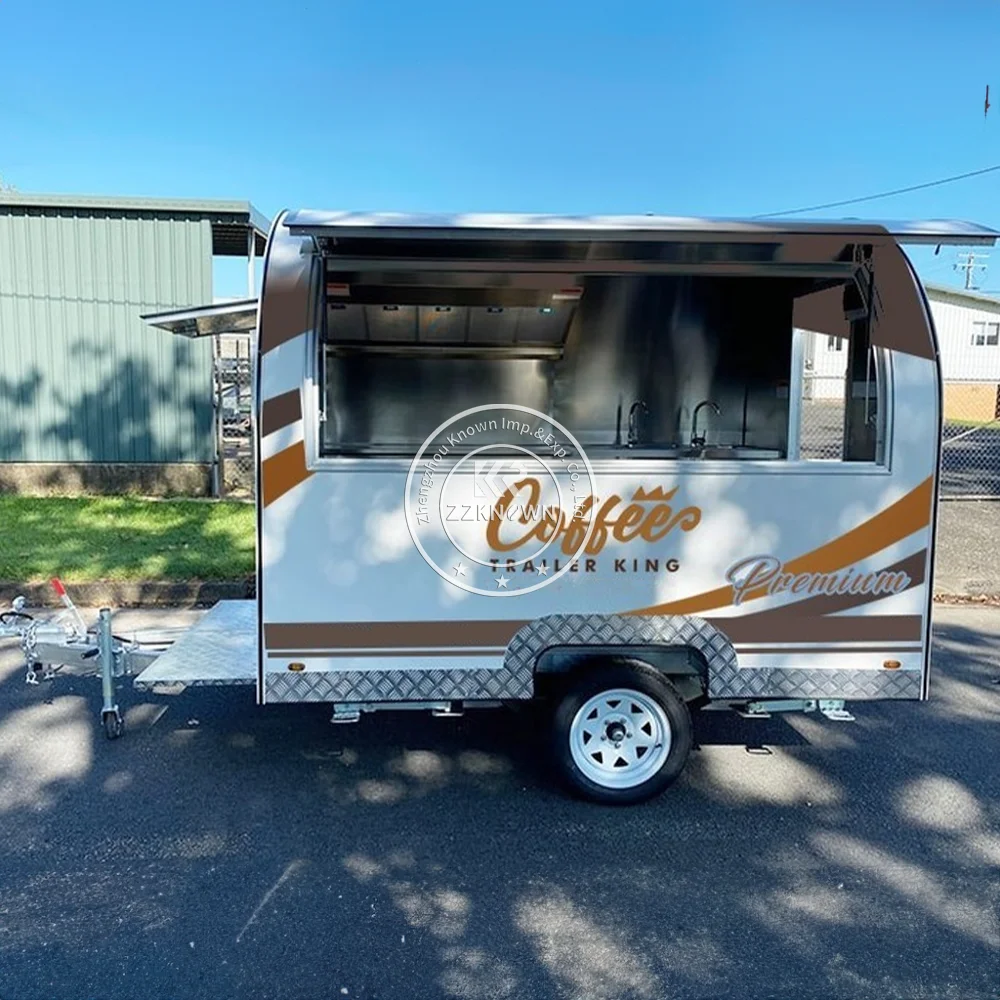 Fast Food Trailer Ice Cream Trailer Mobile Bbq Ice Cream Cart With Fully Kitchen Equipments Food Truck