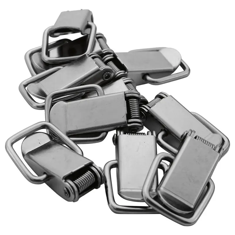 ABLQ 80Pcs Cabinet Spring Loaded Iron Straight Loop Toggle Latch 45Mm Length