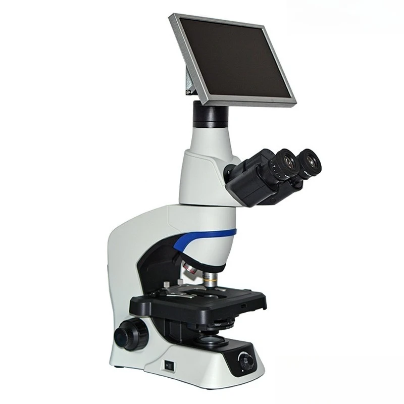Microscópio biológico, microscópio trinocular binocular, microscópio fluorescente