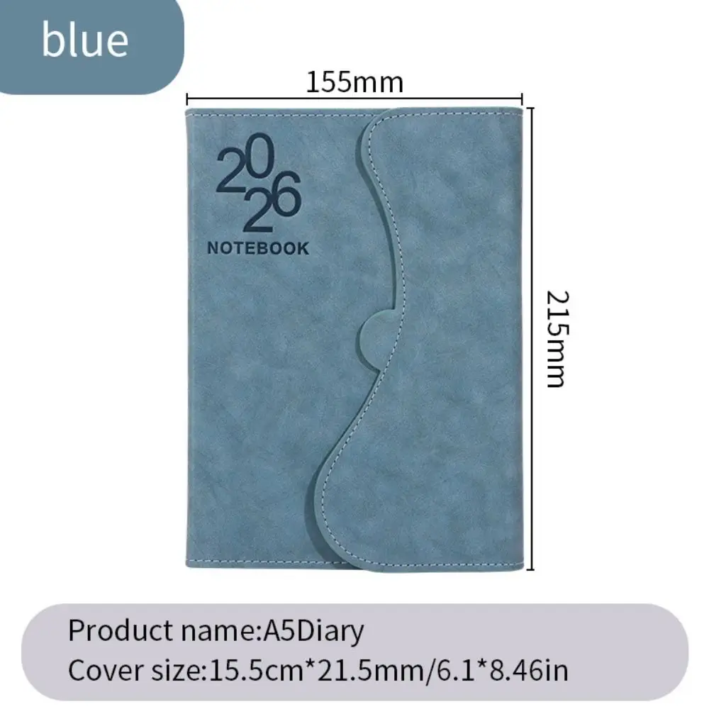 Planer na rok 2026, notatnik, 12 miesięcy, odporny na zużycie, lista zadań, notes, magnetyczna okładka z PU, gruby papier