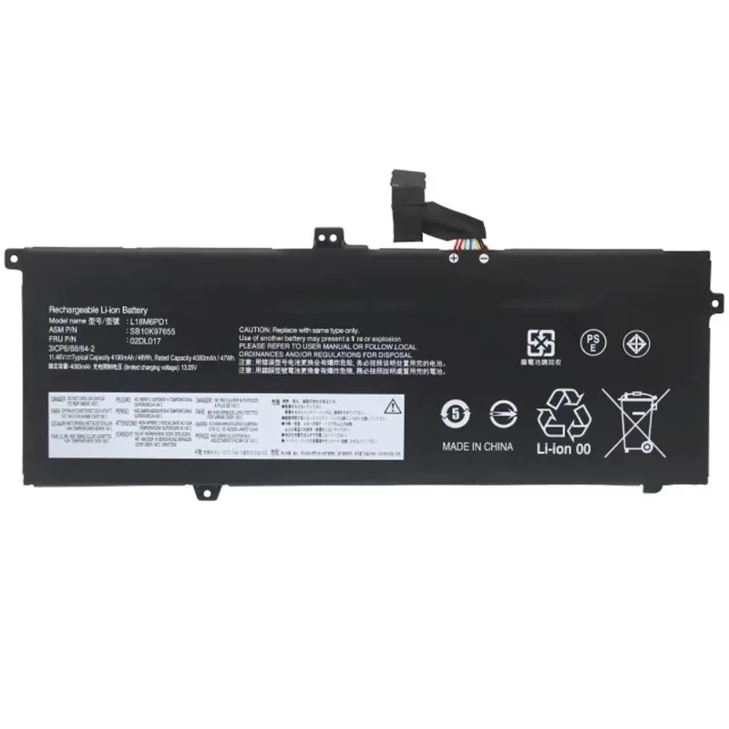 New L18C6PD1 SB10T83168 5B10W13925 for Lenovo ThinkPad X390 X395 X13 1st Gen 2020 Laptop Battery 11.46V 4190mAh 48Wh