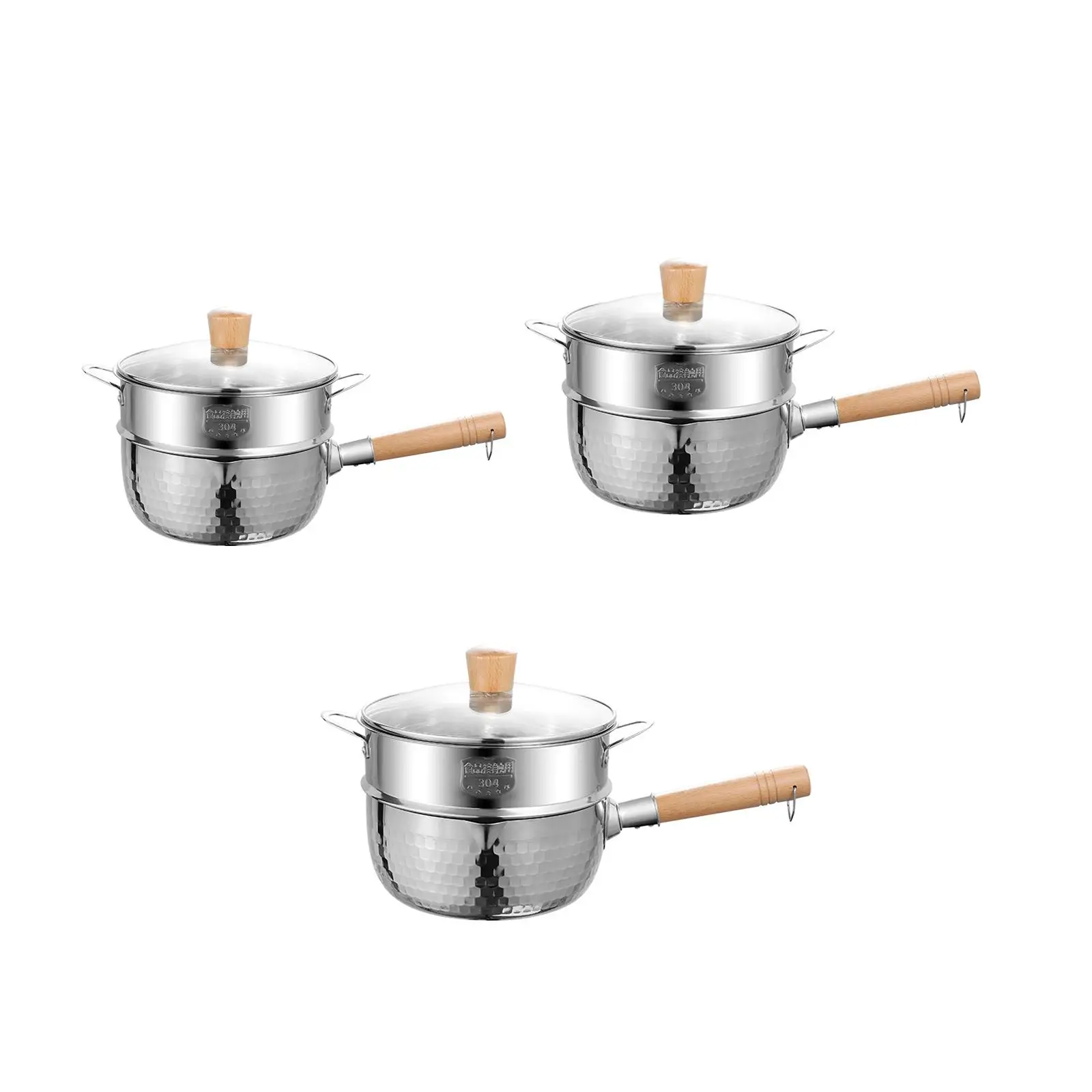 

Saucepan with Steamer Non Stick Pan Soup Pot for Indoor Hiking Camping