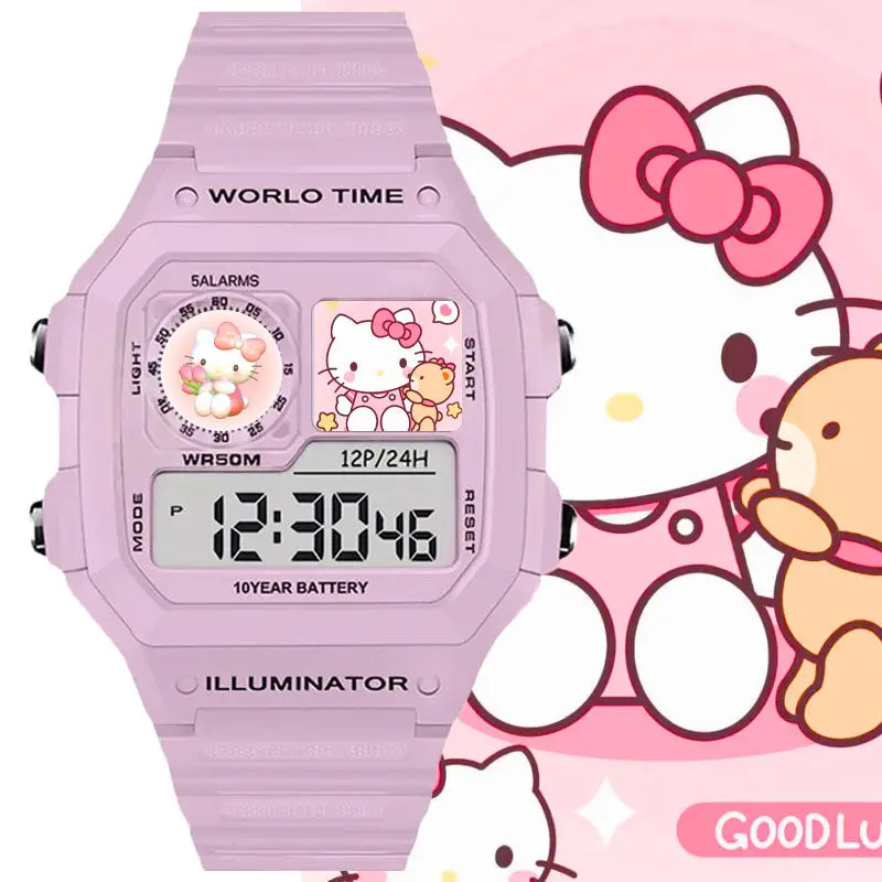 ساعة سانريو هالو كيتي كورومي ماي ميلودي إبداعية عالية القيمة مطبوعة برسوم كارتونية للطلاب ساعة يد رياضية ذكية مقاومة للماء هدية #2