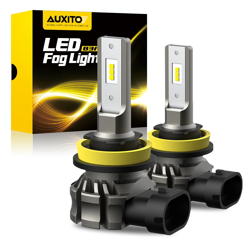 AUXITO 2Pcs H8 H9 H11 LED Fog Light Bulbs Canbus Error Free 12V 6500K 3000K H10 880 5202 LED Fog Lamp Day Driving Running Light