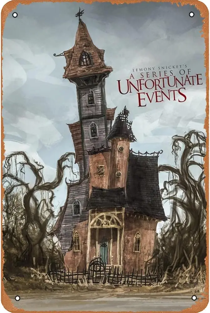 Póster de programa de televisión de una serie de eventos desafortunados, películas y serie de televisión, letrero de Metal de estaño Vintage, decoración de pared de 8x12 pulgadas