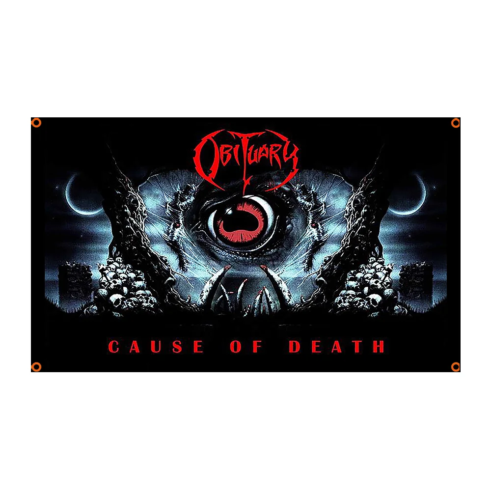 3x5ft Metal Band O-Obituary Flag Polyester Printed Home Or Outdoor Decoration Flag