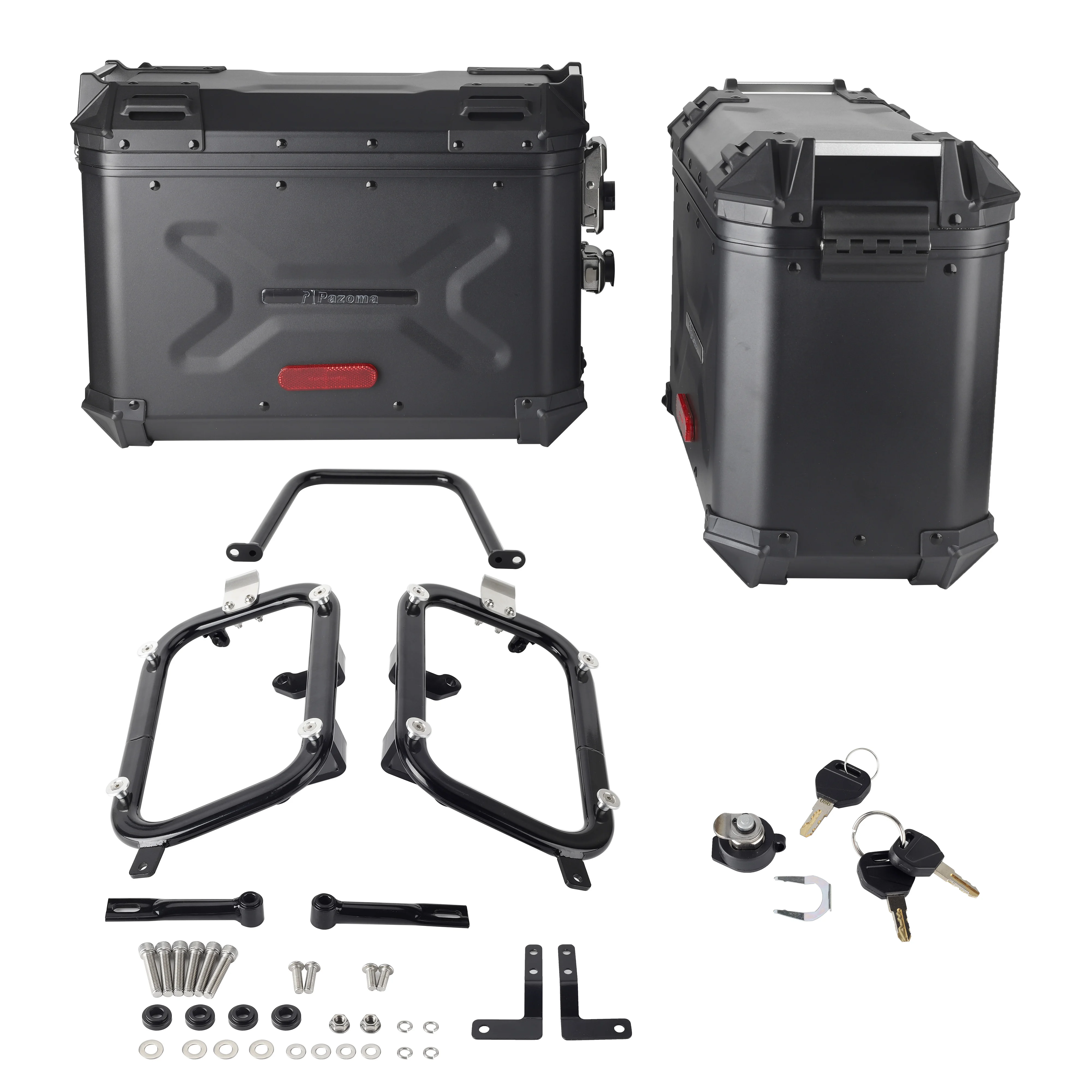 Motorcycle Aluminum Side Cases 45L Rear Storage Box With Mounting Bracket Kit For Harley Softail Street Bob 114 Standard 18-23
