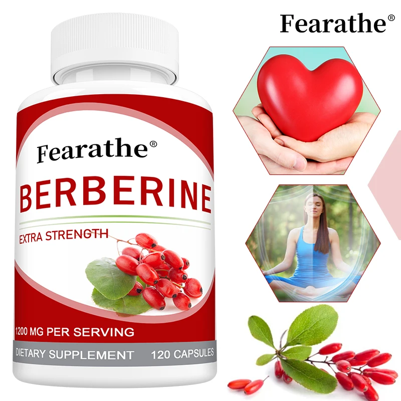 Suplemento de bereberina de alta potencia, antioxidante, apoya la salud cardiovascular y del azúcar en sangre, la salud gastrointestinal