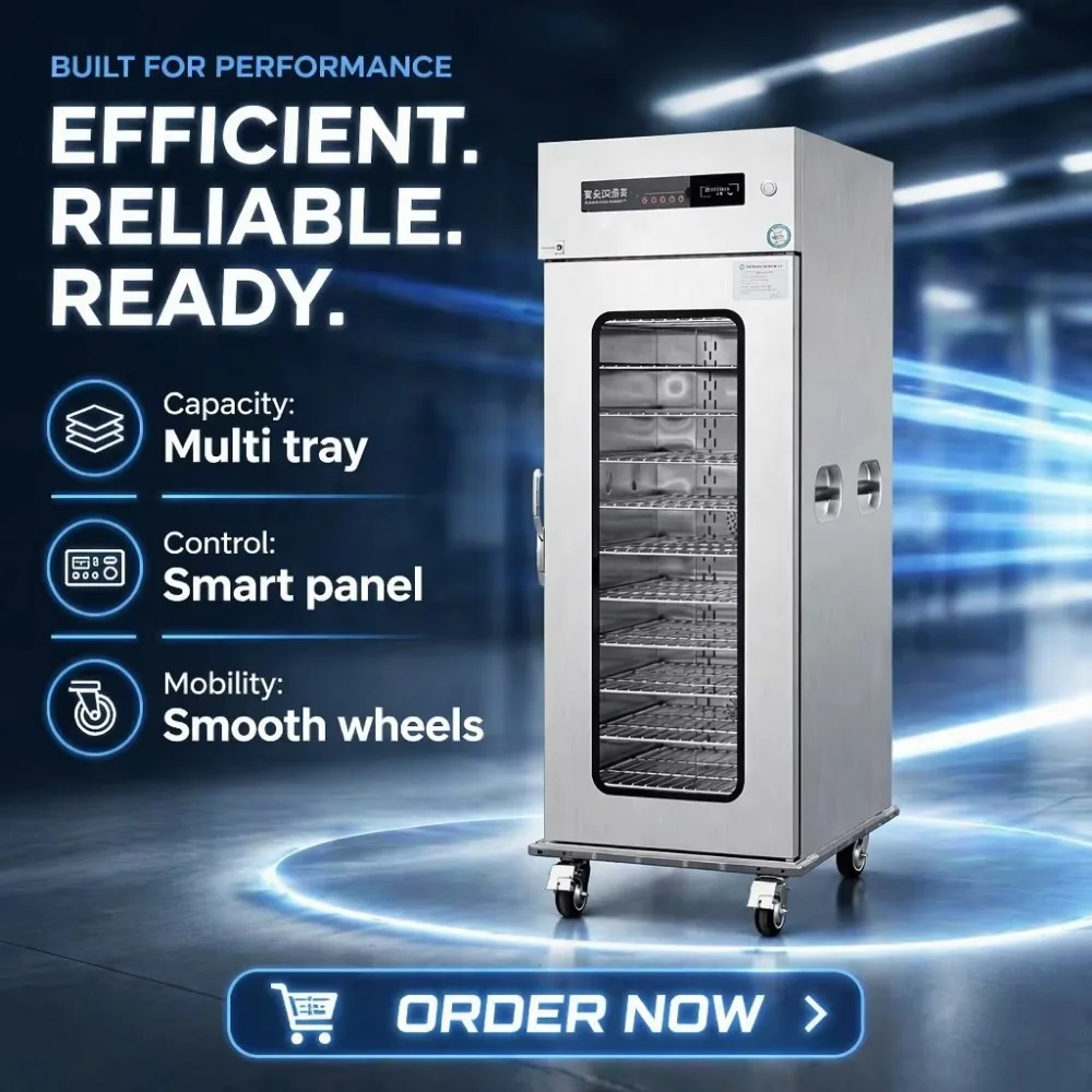New Single/Double Glass Doors Stainless Steel Electric Heating Smart Digital Control NSF Certified Banquet Food Warmer Cart