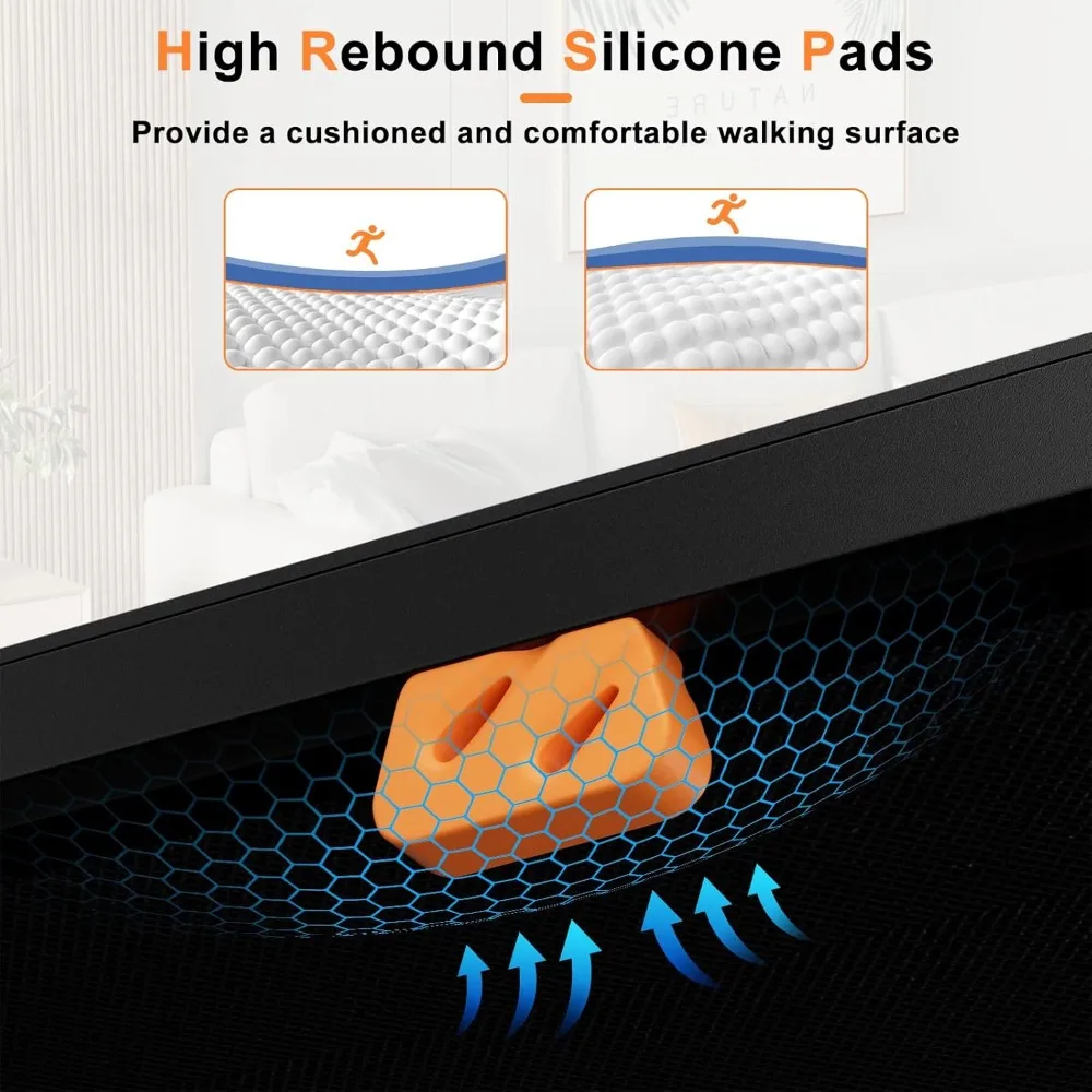 وسادة المشي، سعة 340 رطل تحت جهاز المشي المكتبي مع جهاز تحكم عن بعد، شاشة LED، 12 برنامجًا محددًا مسبقًا، طواحين مشي محمولة #5