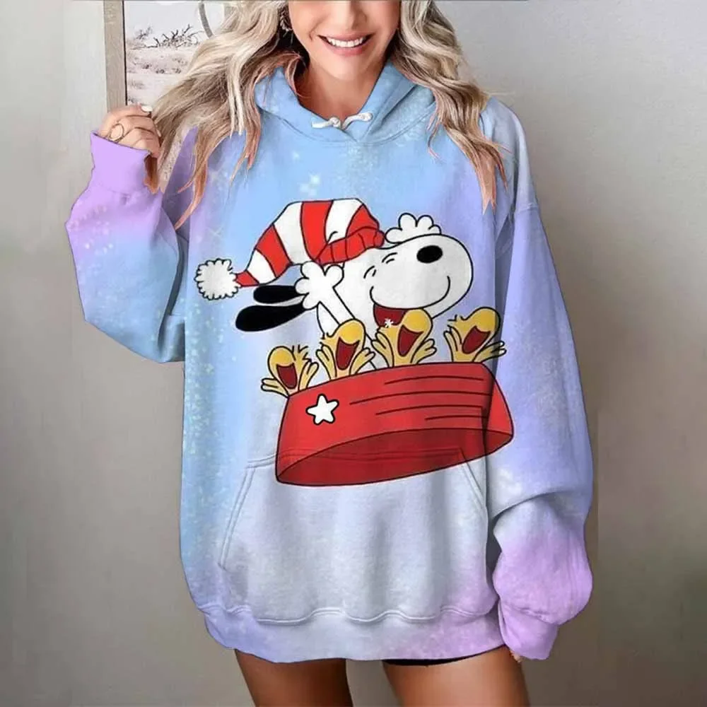 2025   Autumn and Winter  Sweater 3D Printing Cartoon Animation Snoopy Personality unisex Fashion Streetwear