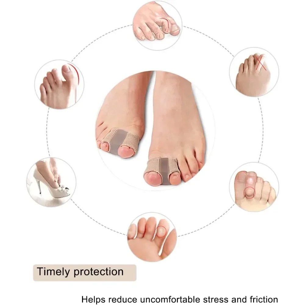 New 1/2Pc Two Toe Separator Hallux Valgus Bunion Corrector Orthotics Bone Thumb Adjuster Correction Pedicure Feet Straightener