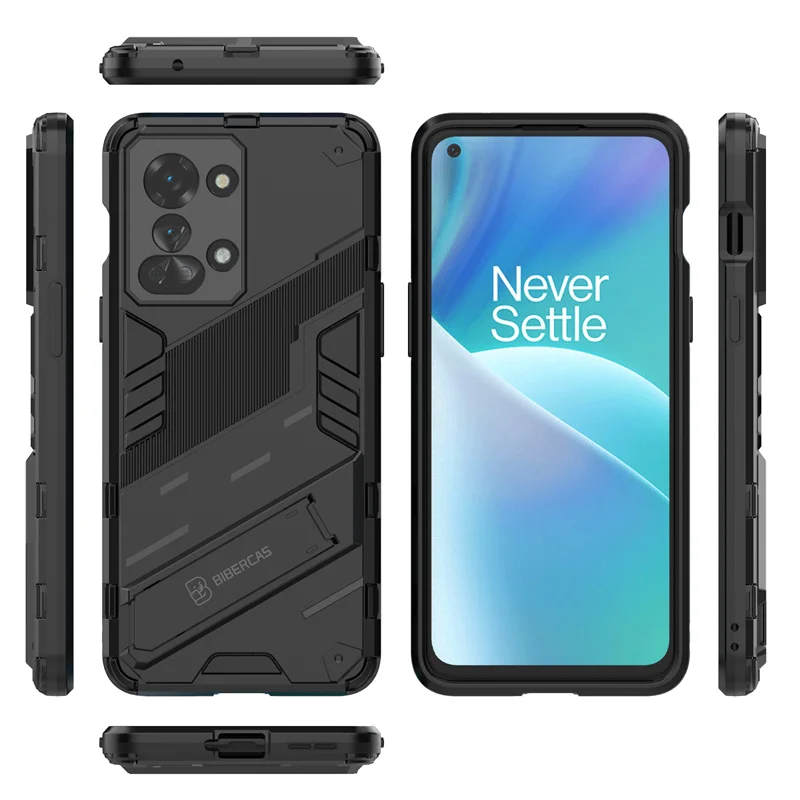 Dla Oneplus Nord 2T 5G Etui Armor Wstrząsoodporne Etui Na Telefon Dla One Plus Nord2T Nord 2T Uchwyt Stojak Wytrzymały Silikonowy Pokrowiec Coque