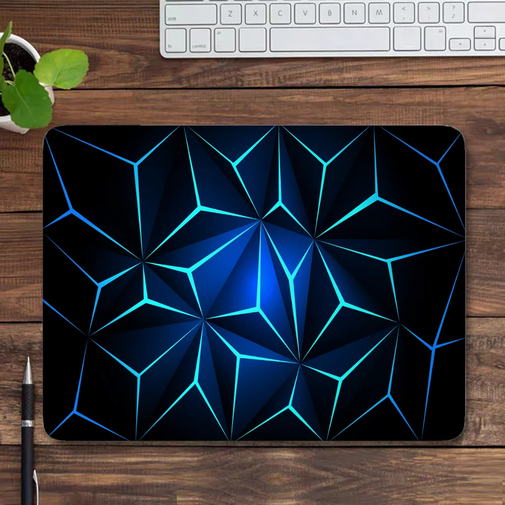 Geometric Mousepad Small Mouse Pad Computer Desk Mat Overlock Rubber Pc Keyboard Accessories Mouse Mat Laptop Keyboard Pads