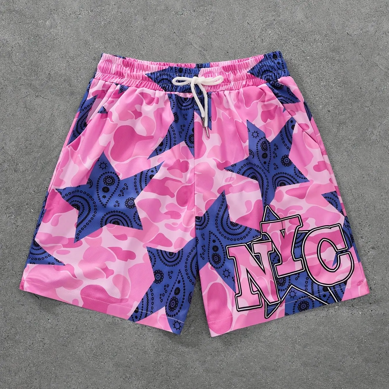 

Лето 2022, хит продаж, новые пляжные шорты со звездами и 3D принтом, повседневные дышащие быстросохнущие баскетбольные шорты для тренировок на открытом воздухе