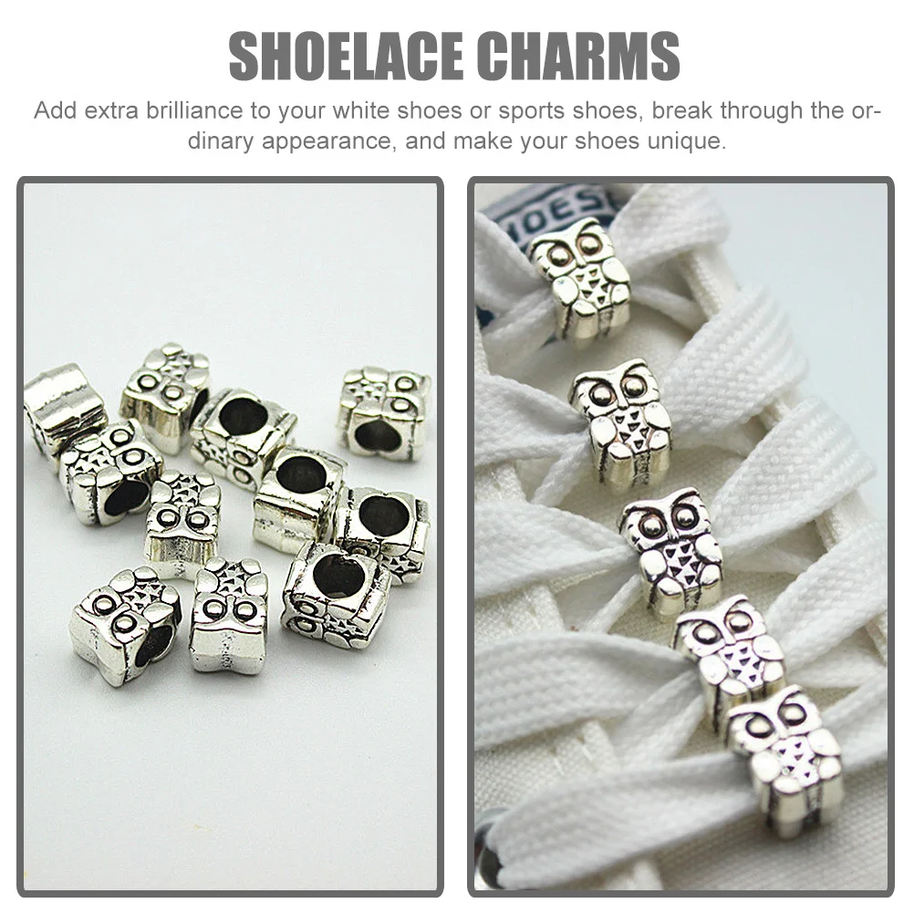 

24Pcs Shoes Decoration Owl Charms Durable Lightweight Alloy Accessories for Sneakers Shoelace Charms Women Shoes Decor