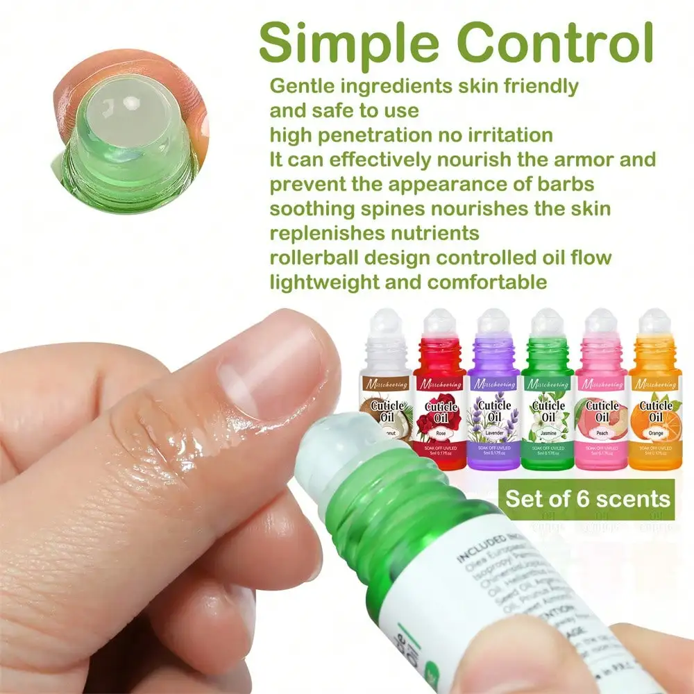 5pcs Nail Nutrition Oil Pen Nail Treatment Cuticle Revitalizer Oil Prevent Agnail Nail Skin Nourishment Oil Pen 5 Smells Apple