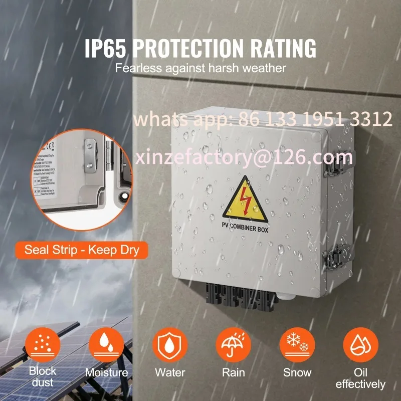 

Customizable Rated Current Fuse for On/Off Grid Solar SucceBuy PV Combiner Box 4 String / 6 String Solar Combiner Box 10A / 15A