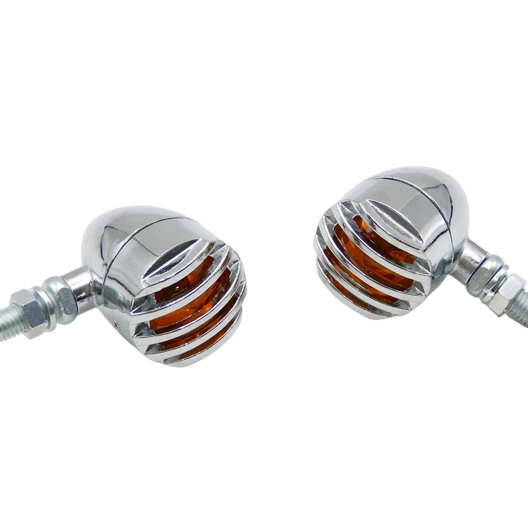 Motorcycle 2pcs Metal Turn Signal Light Chrome Bullet Indicator Lamp For Harley For Honda For Kawasaki Chopper Cafe Racer Custom