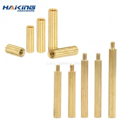 50pcs Solid Brass Copper M2 Round Standoff Spacer Support Pillar Column M-F F-F Male-Female Female For PCB Board length=3-35mm