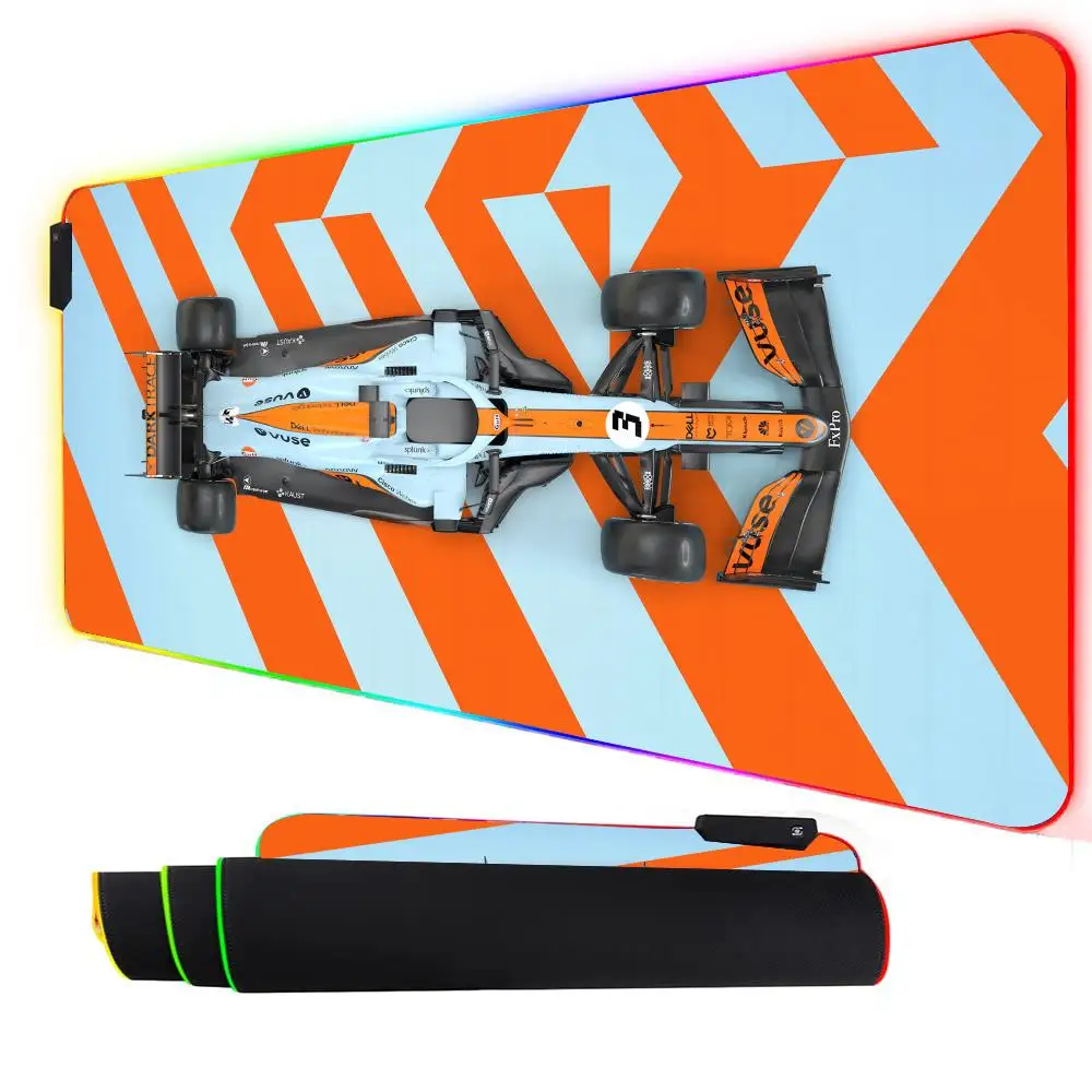 RGB Mouse Pad F1 Formula Mobil Balap LED Cahaya Gaming Mat Karet Anti-Slip Meja Tikar Gamer Pc Aksesoris Gaming Keypad Mousepad