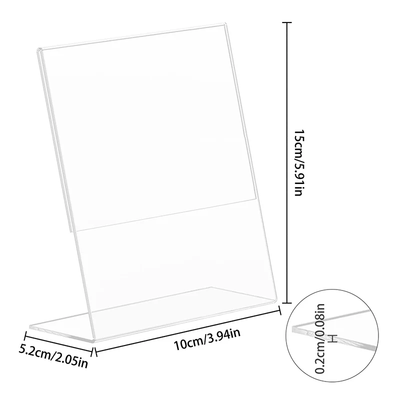 A6 Advertisement Stand/L Bracket, Ideal for Cafe, Restaurant, Exhibition, Office, Promotion - Clear Acrylic