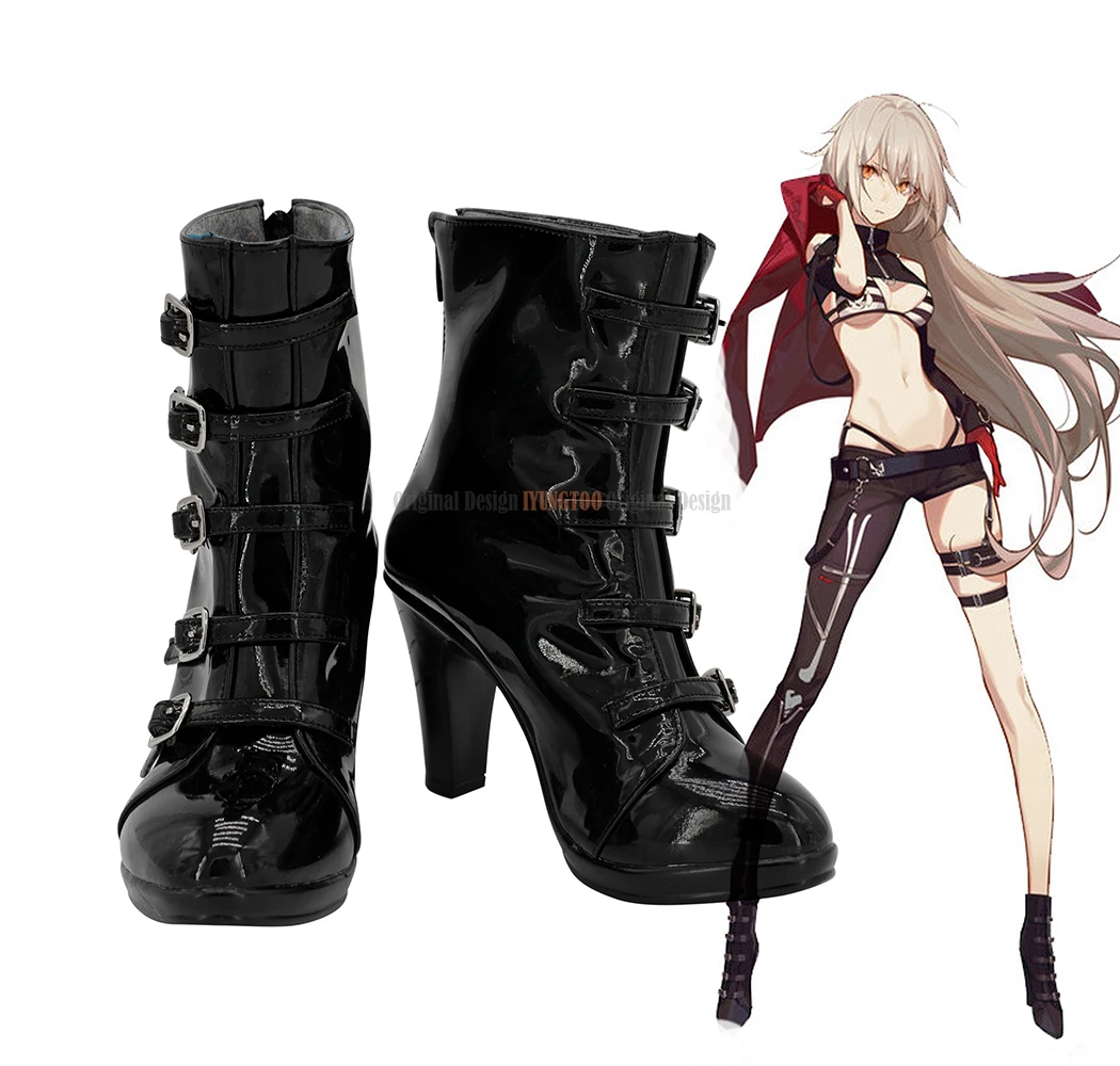 

FGO Alter High Heel Boots Cosplay Fate Grand Order Jeanne d'Arc Alter Cosplay Boots Black Shoes Custom Made