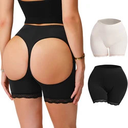 Women's Butt Lifter Panties Butt Enhancer Booty Shorts Body Shaper Sexy Ass Push Up Panty Open Buttock Lace Briefs Underwear