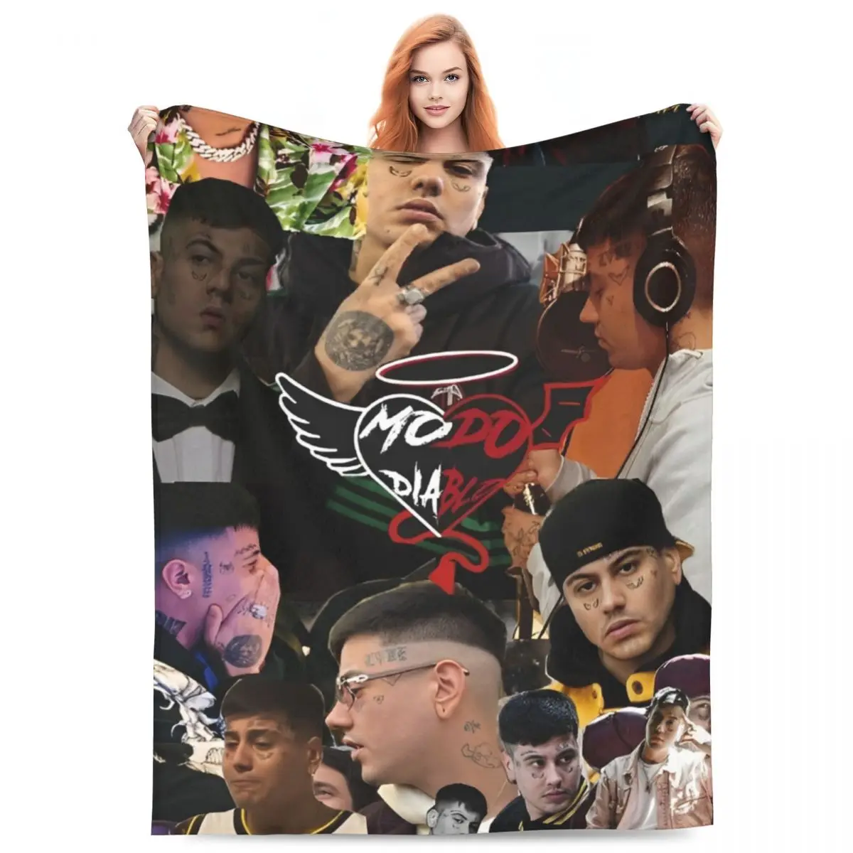 

Hip Hop DUKI Rapper Fleece Blanket Funny Throw Blanket for Sofa Bedding Lounge 200x150cm Quilt