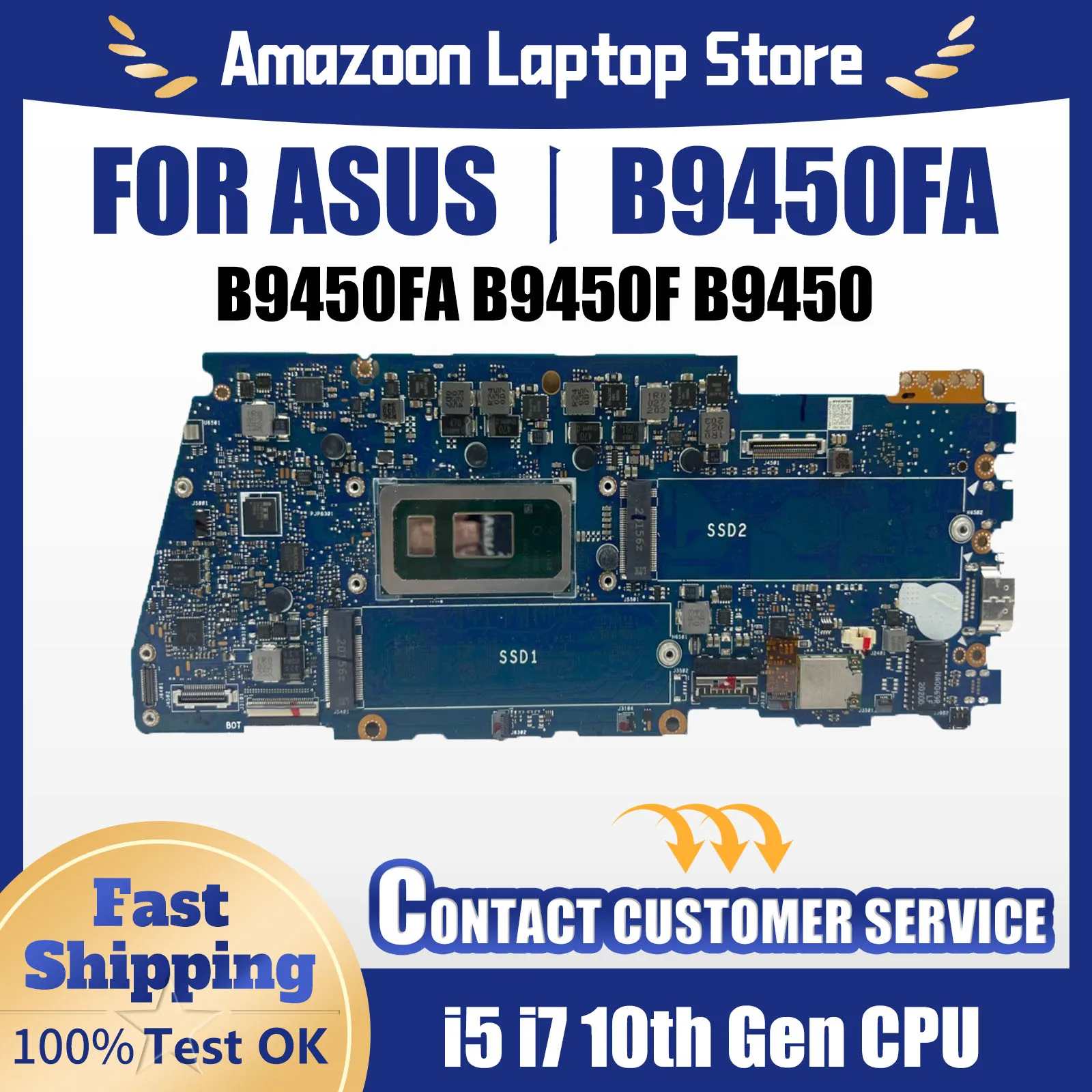 

B9450F Notebook Mainboard For ASUS ExpertBook B9 B9450 B9450FA Laptop Motherboard I5 I7 10th Gen CPU 8G 16G RAM