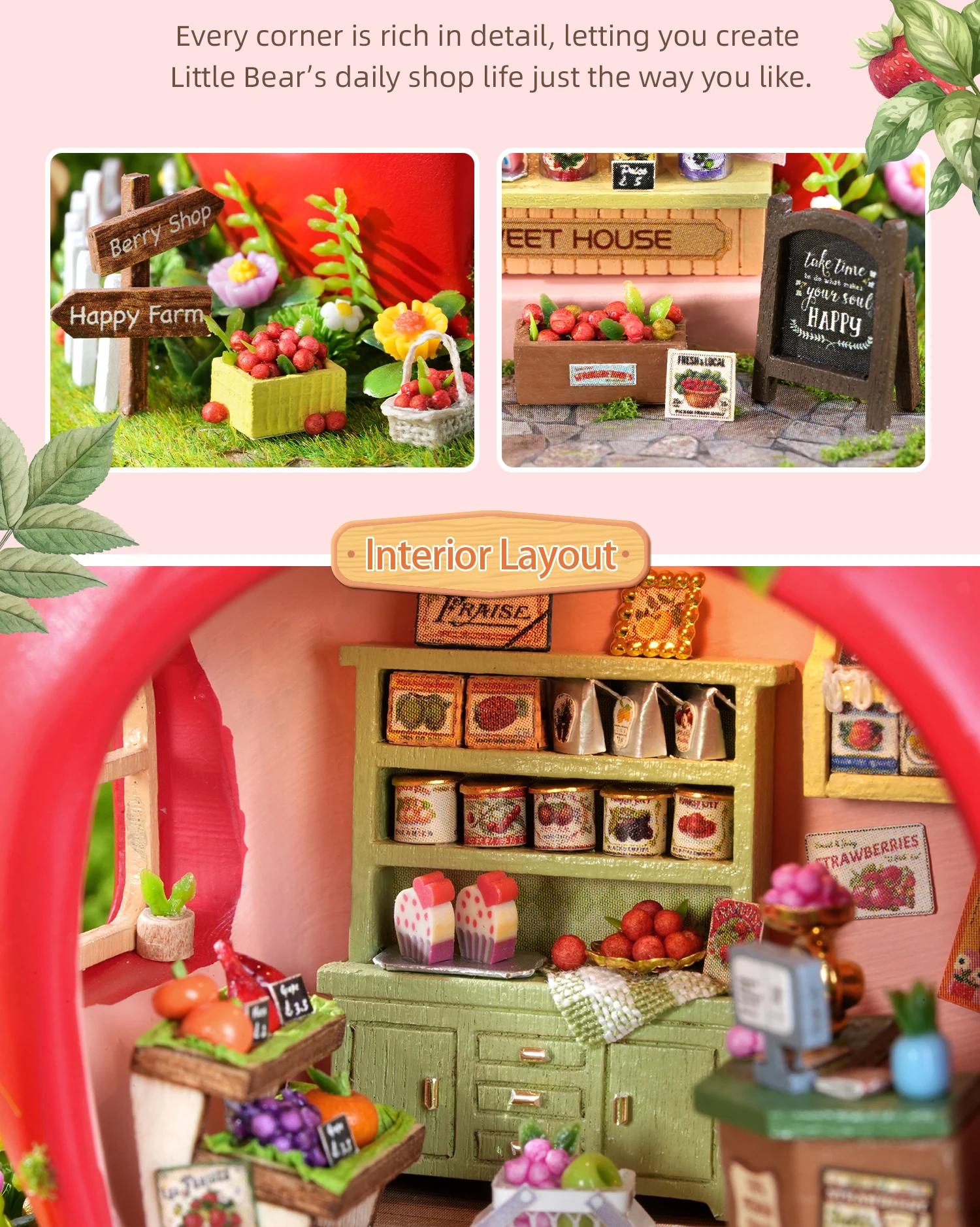DIY Miniature Dollhouse Kit with LED Light Handmade 3D Puzzle Mini House Toys Home Decor Wooden Crafts For Xmas Birthday Gifts
