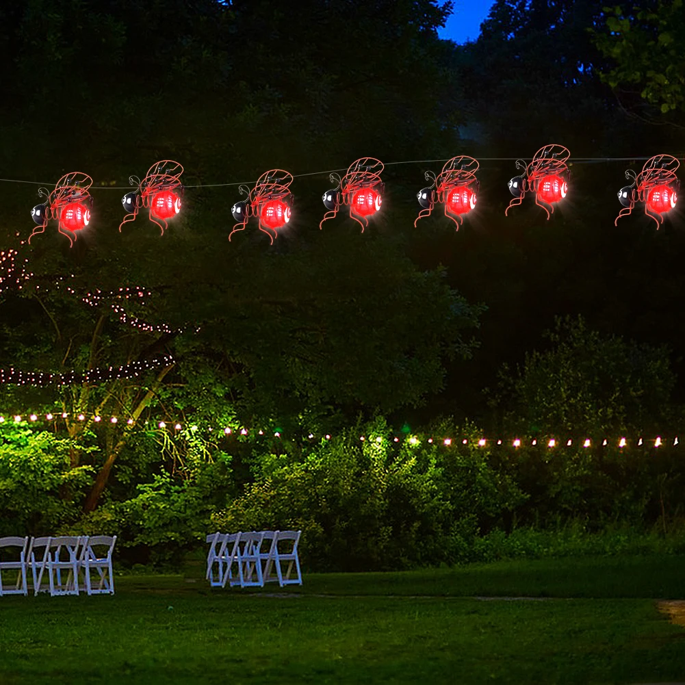 Solar-Powered Hanging Garden Light Decorative Outdoor Figurine Light Metal Flying Insect Hanging Lamp for Housewarming Gift