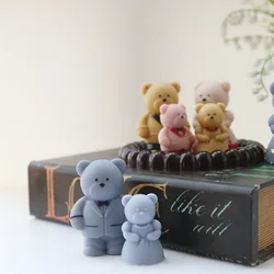 ins Newly married Bear Silicone molds wedding Bear candle soap mold plaster DIY handmade silicone mold