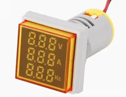22mm Mini Voltage Current Hertz LED Indicator Light Three Display AC Digital Display Meter Multi functional Square Instrument