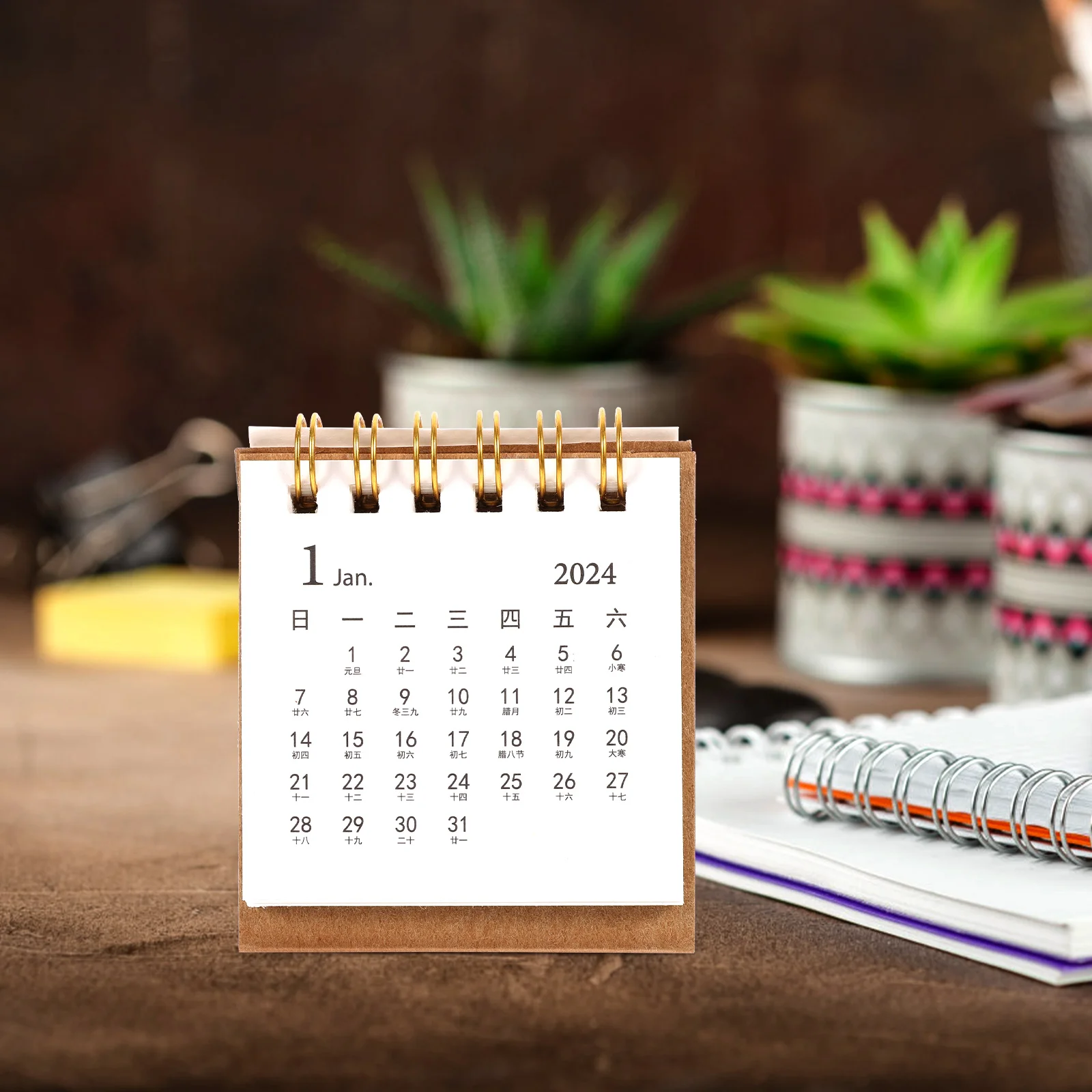 Pequeno calendário permanente mensal mesa decoração agenda planejador decorativo escritório