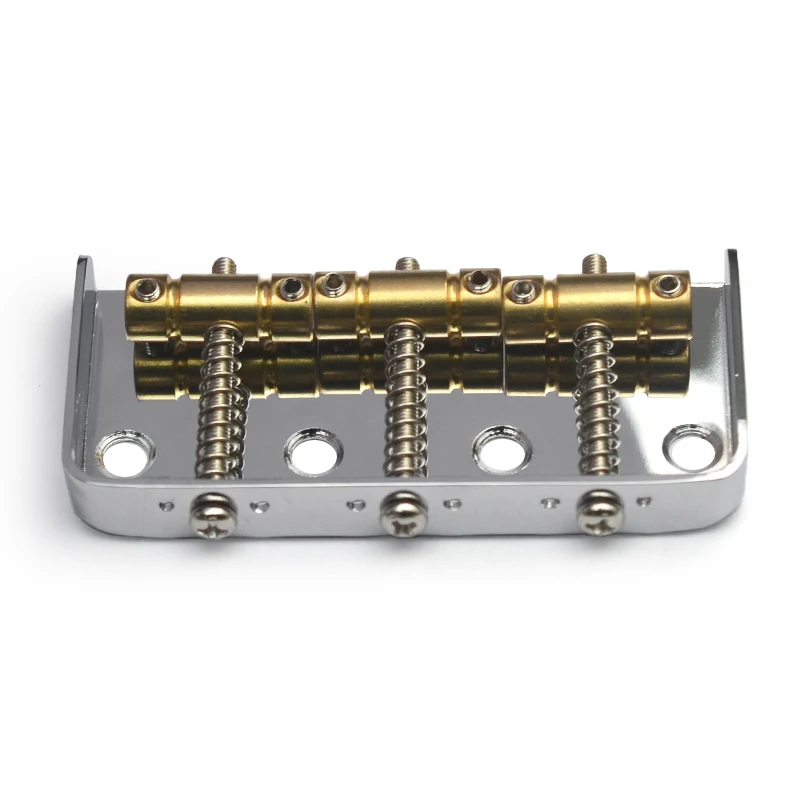 Short Tele Bridge Brass 3-Saddles for TL Style 76.5x35.5mm Chrome Electric Guitar Bridge