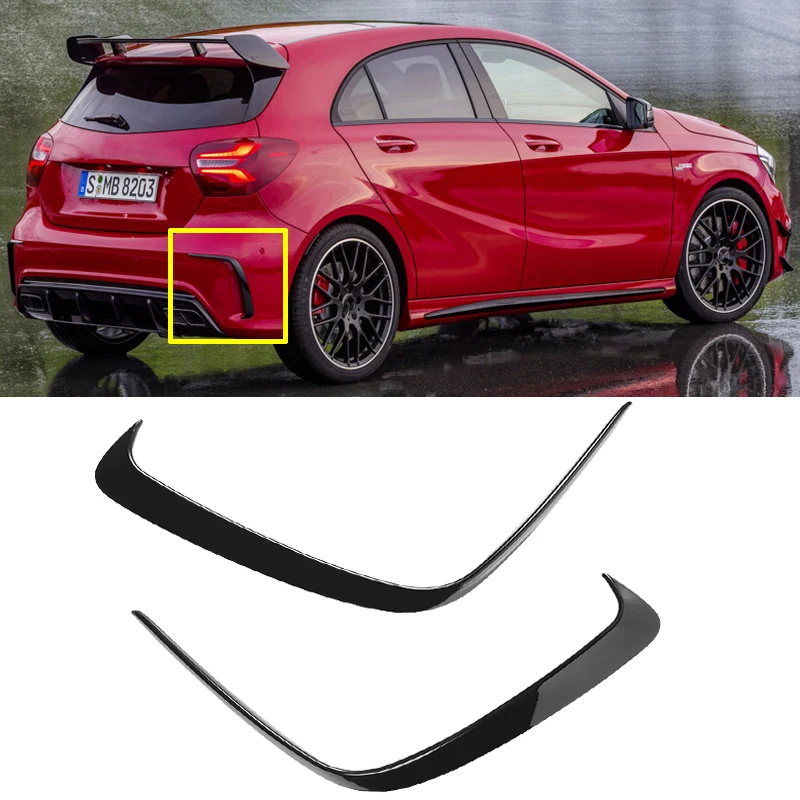 Heckstoßstangenverkleidung Lip Spoiler Splitter Fender Canards Vents Fins für Mercedes Benz W176 A200 A250 A45 AMG Fließheck 2013–2018 – Detail 23