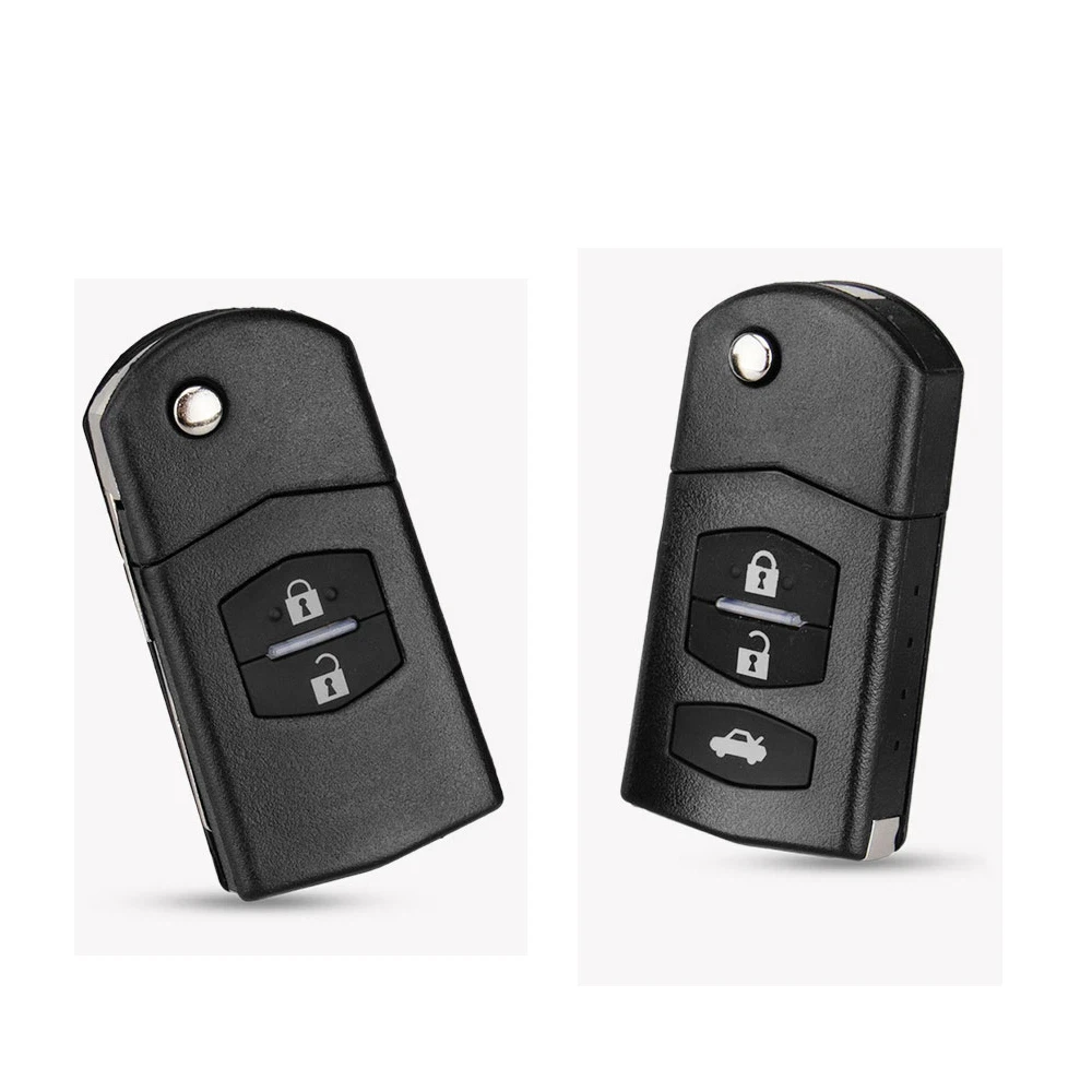 2/3 Buttons Big Battery Hold Flip Folding Remote Car Key Case Fob For MAZDA 3 5 6 Series M6 RX8 MX5 With Uncut Blade