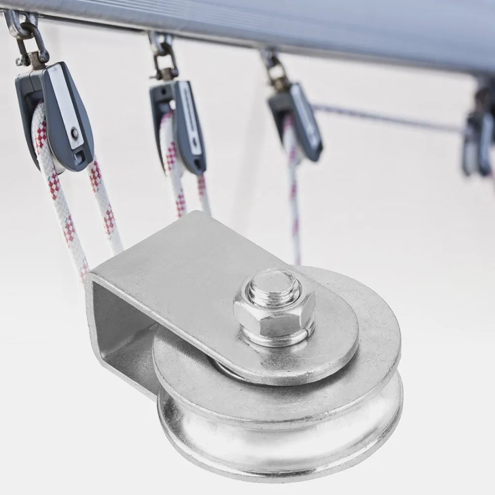 

2Pcs Heavy Duty Steel Single Pulley Block Lifting Hoist Pulley Roller for Rope Load Bearing Wire Rope Crane Lift Wheel