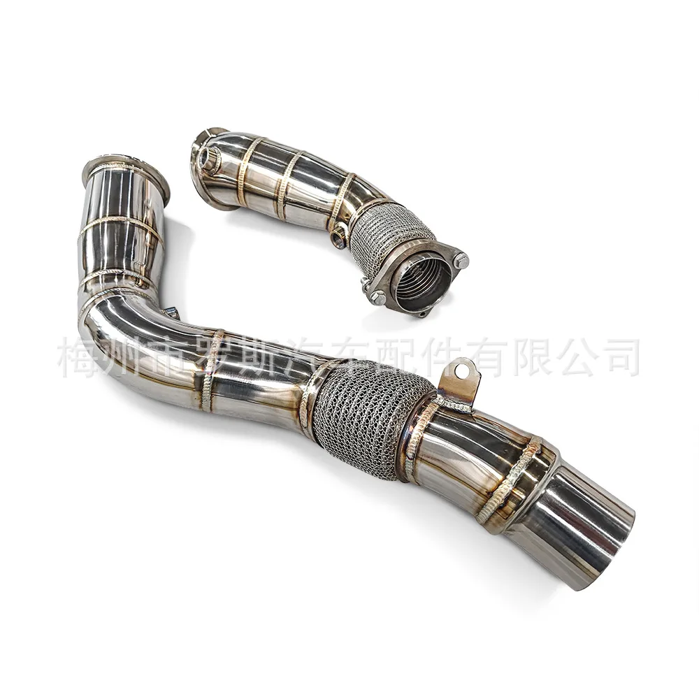 مناسبة لسيارات BMW M3 M4 F80 F82 3.0T 2014-2019 ماسورة عادم من الفولاذ المقاوم للصدأ أنبوب سفلي