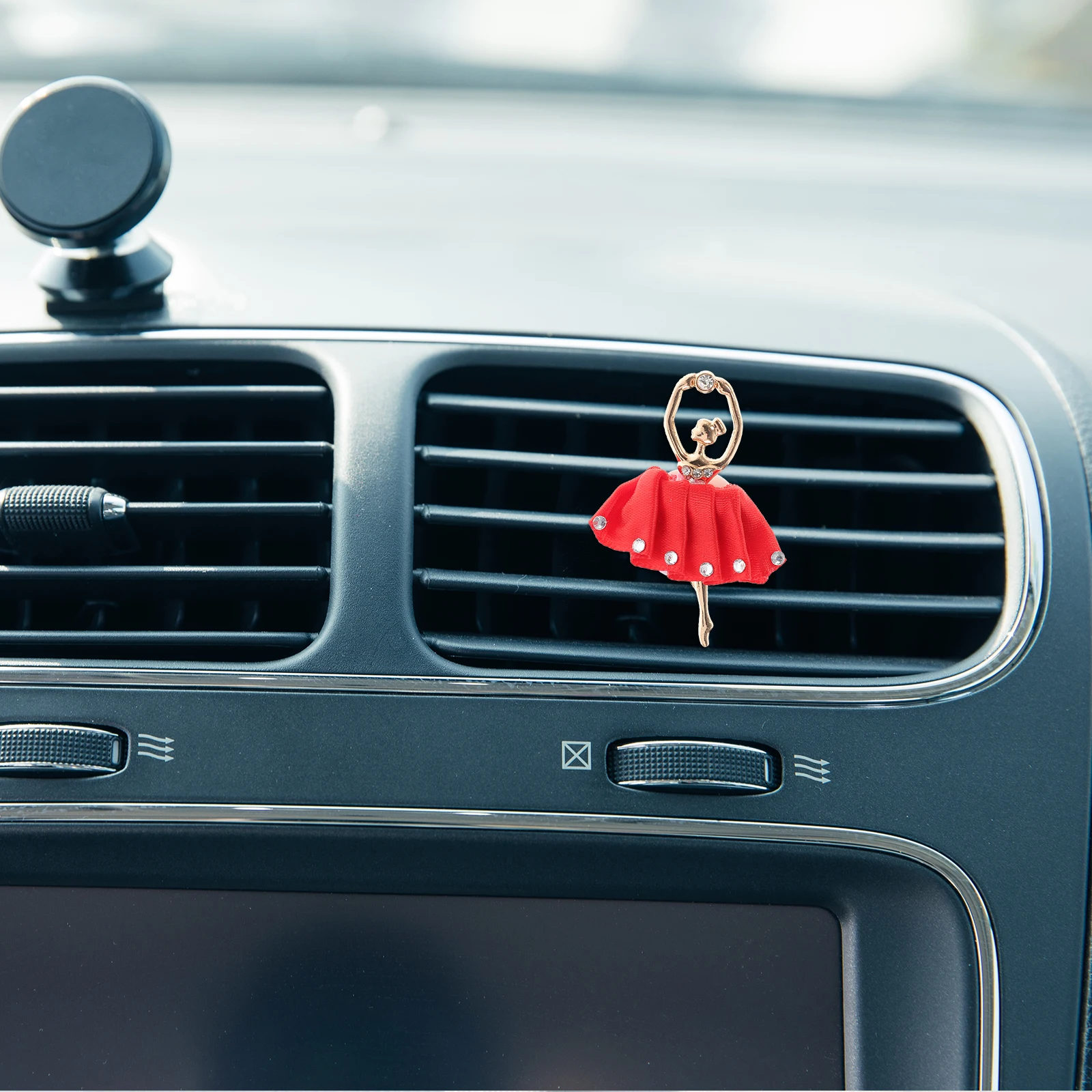 

2Pcs Car Air Freshener Ornament Durable Plastic Iron Clip Auto Perfume Decor Ballet Girl Car Accessory