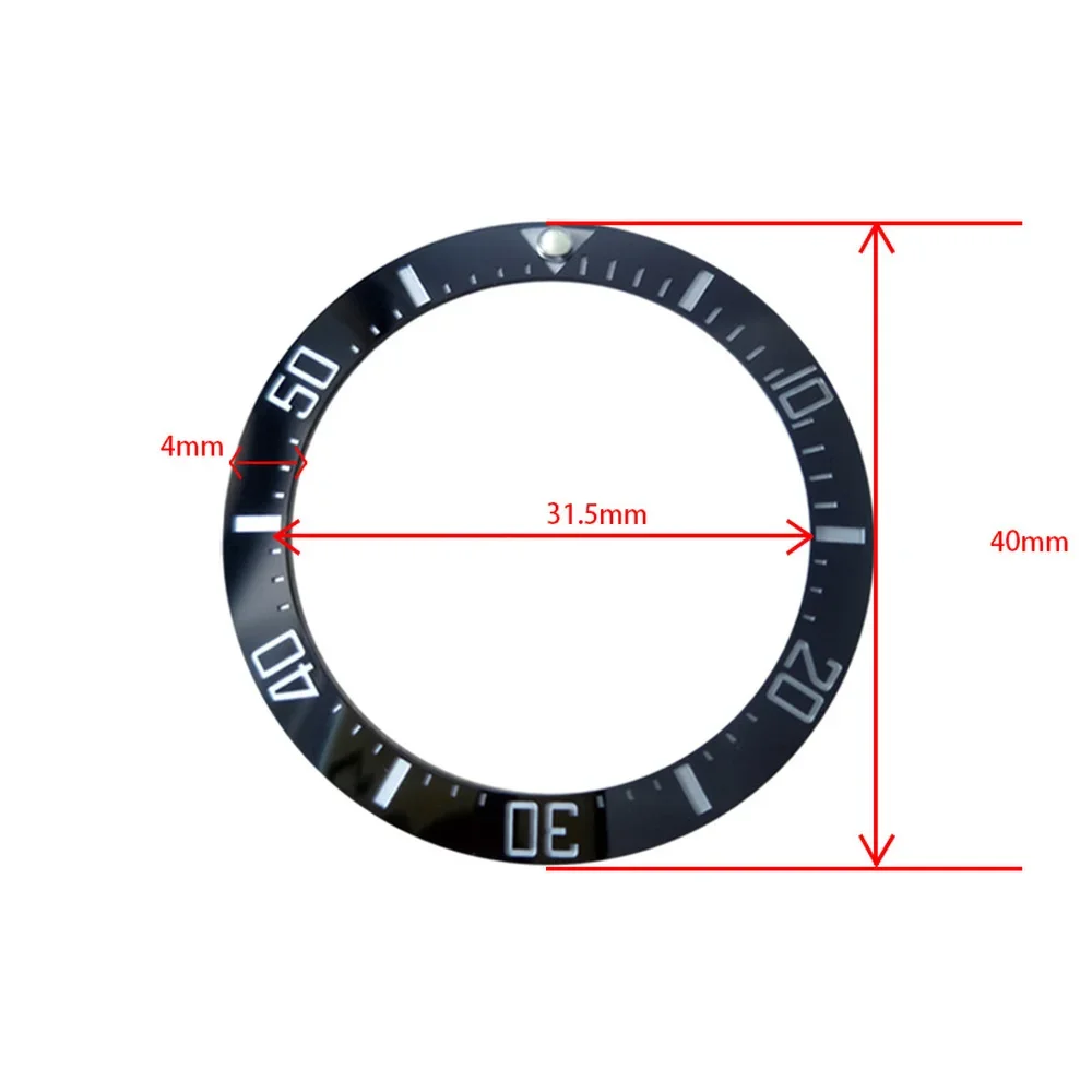 Bisel de cerámica para reloj, accesorios para reloj, boca circular de aguas profundas, diámetro de círculo Digital de 40mm, 31,5-40mm